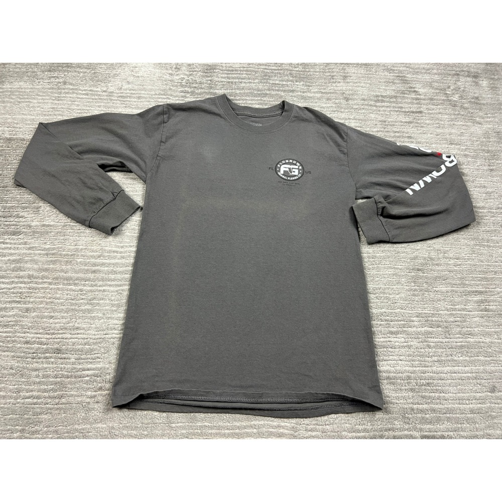 FloGrown T-Shirt Mens Small Gray Long Sleeve Florida Flag Graphic Coastal Tee